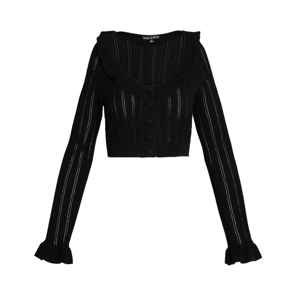 For Love & Lemons Black Camille Cardigan